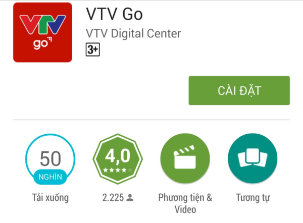 Hình ảnh ứng dụng VTV Go trong kho ứng dụng
